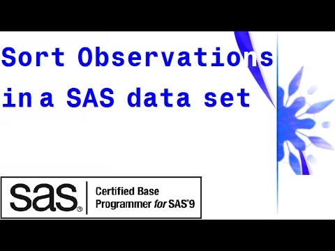 Lesson 5: Sort observations in a SAS data set - YouTube