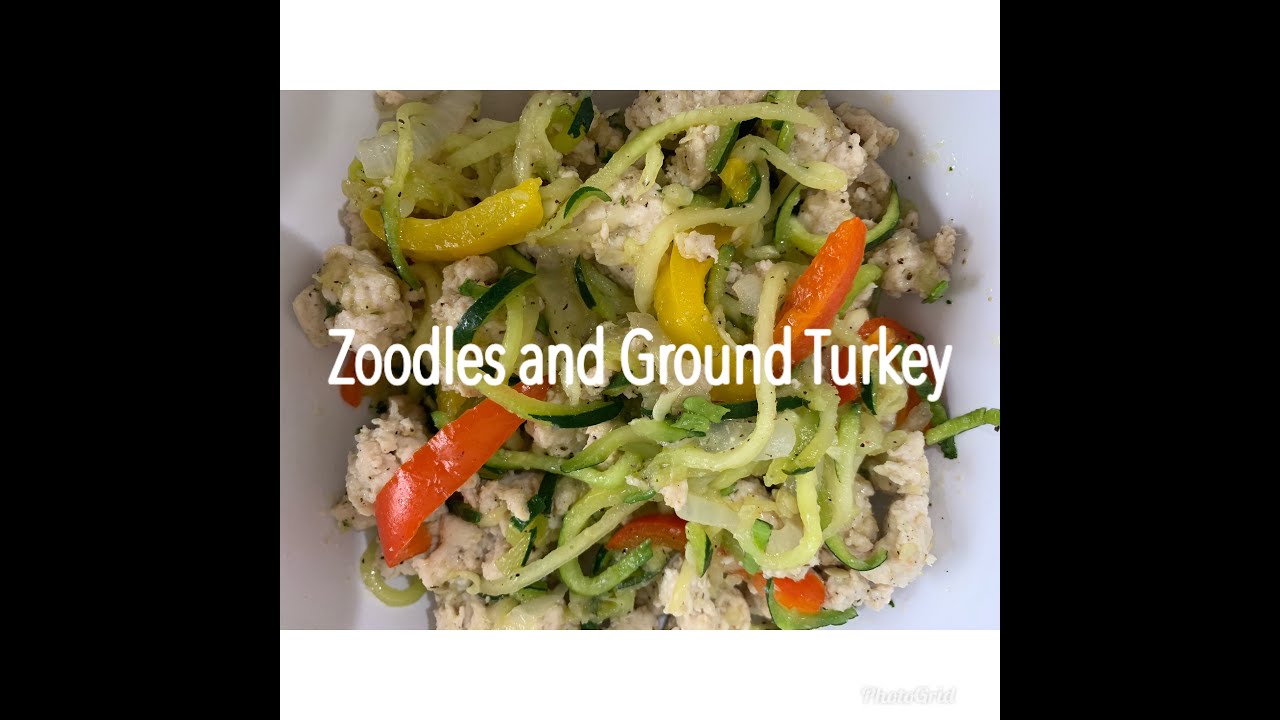 Zucchini (Zoodles) and Ground Turkey - YouTube