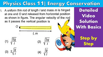 A uniform thin rod of length / and mass m is hinged at one end O and released from horizontal positi