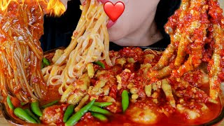 ASMR SEBLAK CEKER JAMUR ENOKI PEDAS | ASMR MUKBANG INDONESIA
