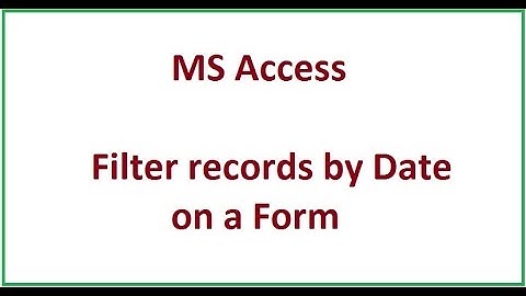 MS Access Filter Search Records By Date on Form