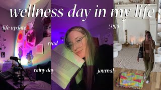 Rainy Day Wellness Vlog | quit my job, reading, journaling, yoga