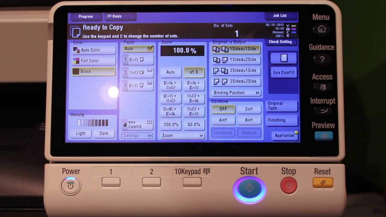 Konica Minolta - How to change the copier default settings - YouTube