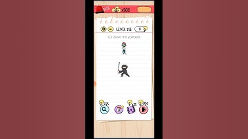 Brain test level 355 solution / cut down the zombies!