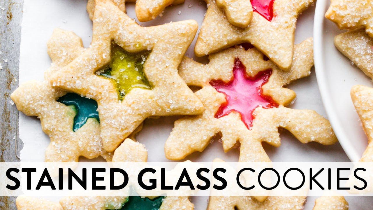 Stained-Glass Cookies with Wintry Blue Stars