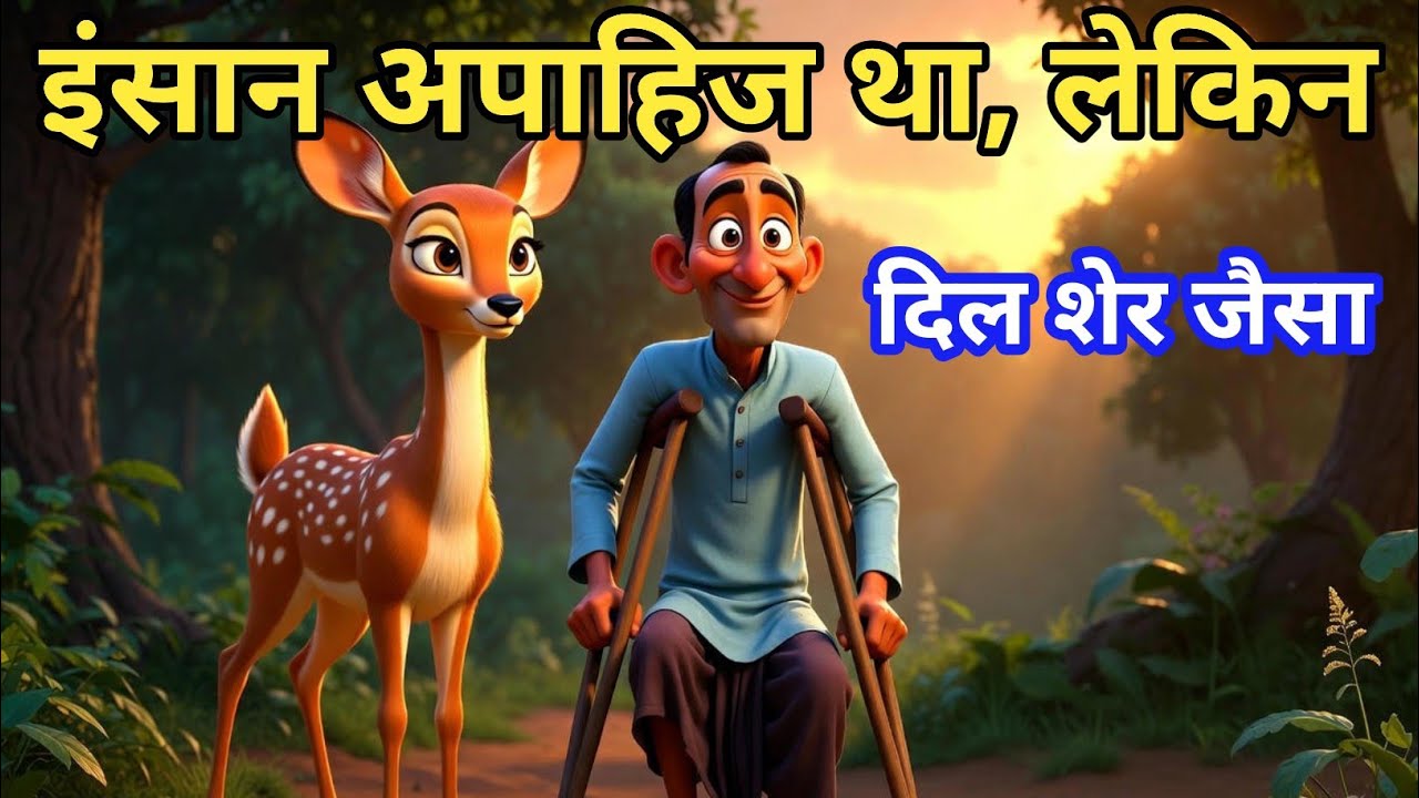 अपाहिज आदमी और उसकी वफादार हिरण | Emotional Animal Story | 3D Cartoon Kahani