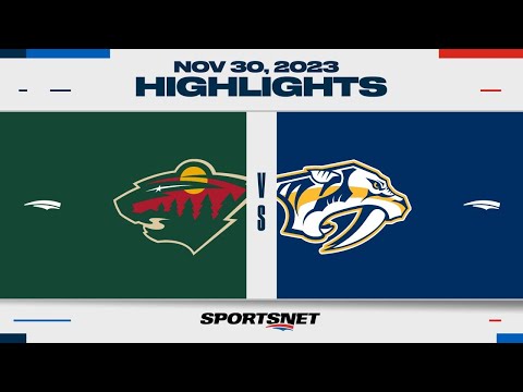 NHL Highlights | Wild vs. Predators - November 30, 2023