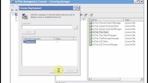 Deploying a license to a SoThin Client device