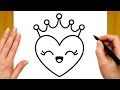 كيف ترسم قلب كيوت يرتدي تاج خطوة بخطوة رسم سهل للمبتدئين HOW TO DRAW A CUTE HEART WEARING A CROWN كيف ترسم قلب كيوت يرتدي تاج خطوة بخطوة رسم سهل للمبتدئين HOW TO DRAW A CUTE HEART WEARING A CROWN