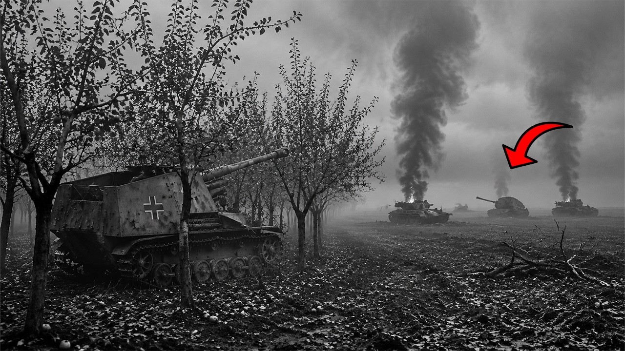 23 sowjetische Panzer jagten ihn 4 Tage — er versteckte seine Wespe in einer Obstplantage