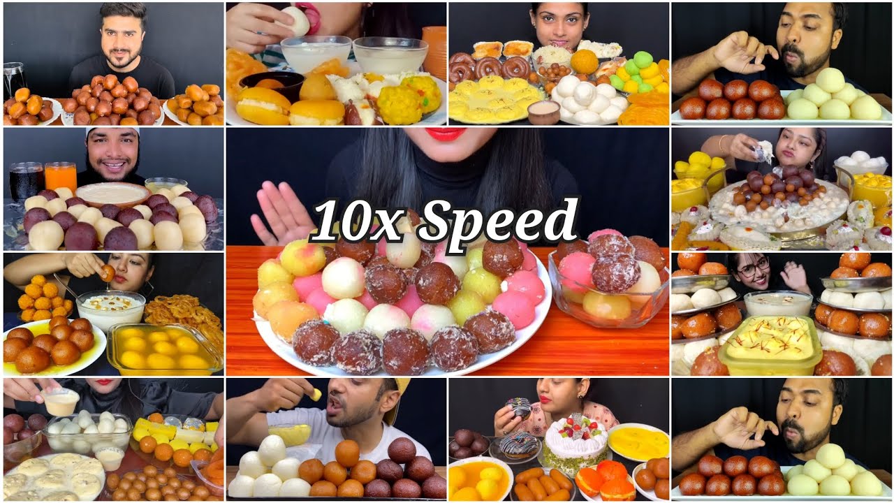 ASMR Eating Gulab Jamun, Rasgulla, Jalebi, Rasmalai & Many More || Indian Desert Mukbang | Big Bites