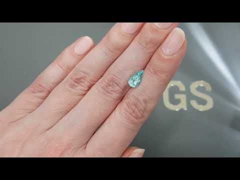 Neon blue Paraiba tourmaline in pear cut 1.51 carats, Mozambique Video  № 1