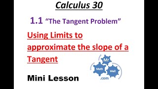 Calculus 30 1.1 The Tangent Problem (mini lesson)