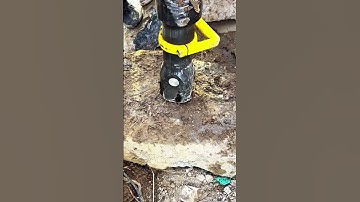 Test the hydraulic stone hammer- Good tools and machinery make work easy
