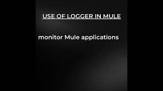 USE OF LOGGER IN MULE