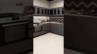 minimal kitchen light on off#kitchen #kitcheninterior #3d #architecture #interior #shortvideo #short