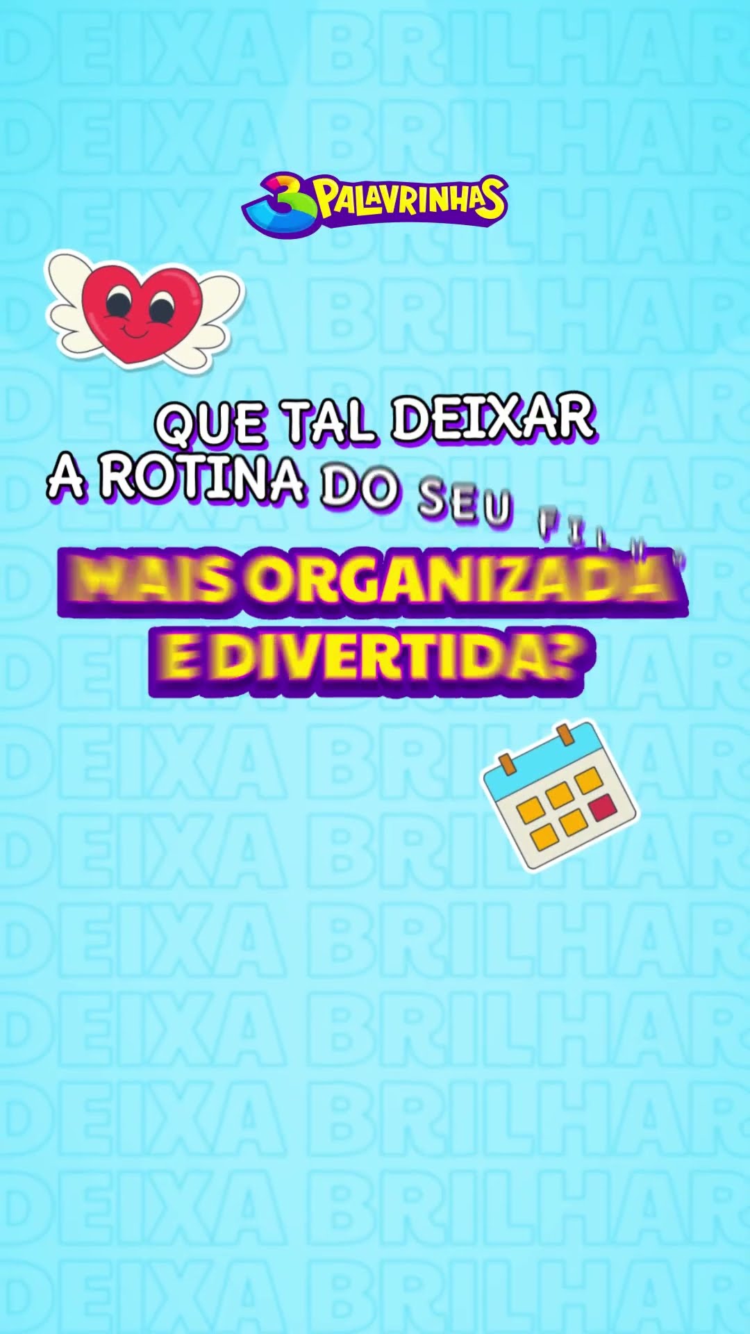 Facilite a rotina do seu filho com o Planner Personalizado do 3 Palavrinhas!