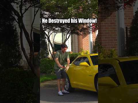 Pretending to Break Dad’s Car Window Prank #JoeySalads #Pranks #Shorts