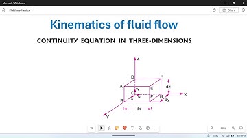 Kinematics of fluid flow: 06 // Derivation of Continuity equation in three dimensional flow