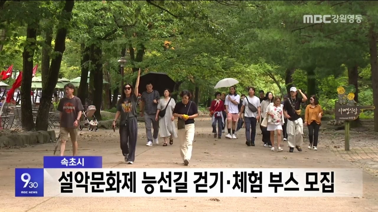 속초시, 설악문화제 능선길 걷기·체험부스 모집 20260903