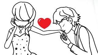 Coloring Marinette And Adrien With Colored Markers Adrien And Marinette Coloring Book