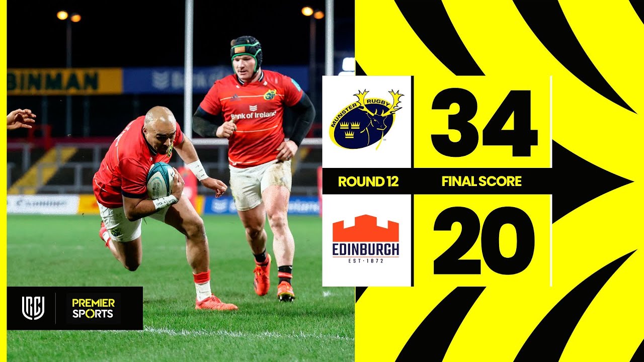 Munster Rugby v Edinburgh Rugby, United Rugby Championship 2021/22 Ultimate Rugby Players, News, Fixtures and Live Results