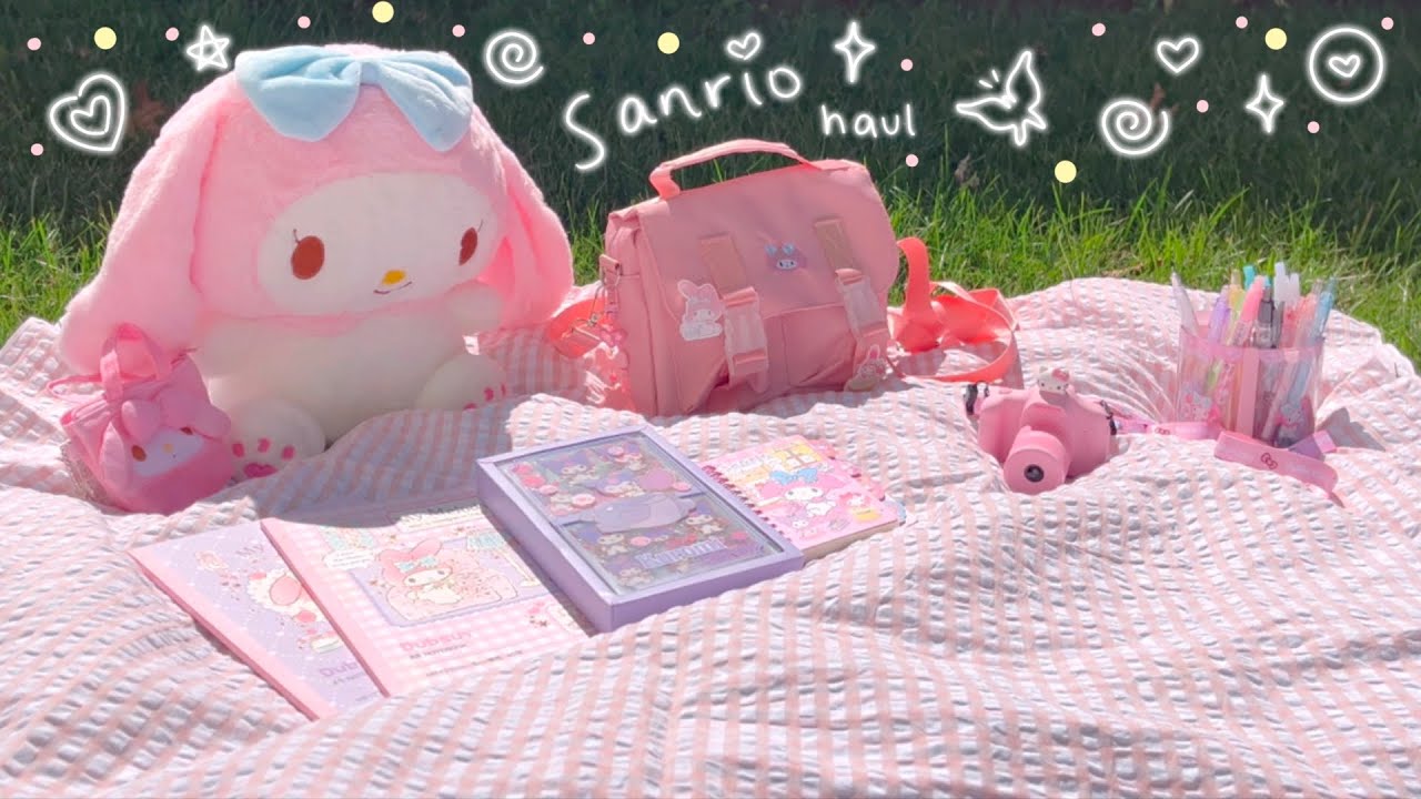 🌸Sanrio stationery HAUL🌸 Temu + AliExpress finds! kawaii stickers, backpack, pens, notebooks