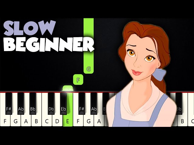 Beauty And The Beast | SLOW BEGINNER PIANO TUTORIAL + SHEET MUSIC by Betacustic class=