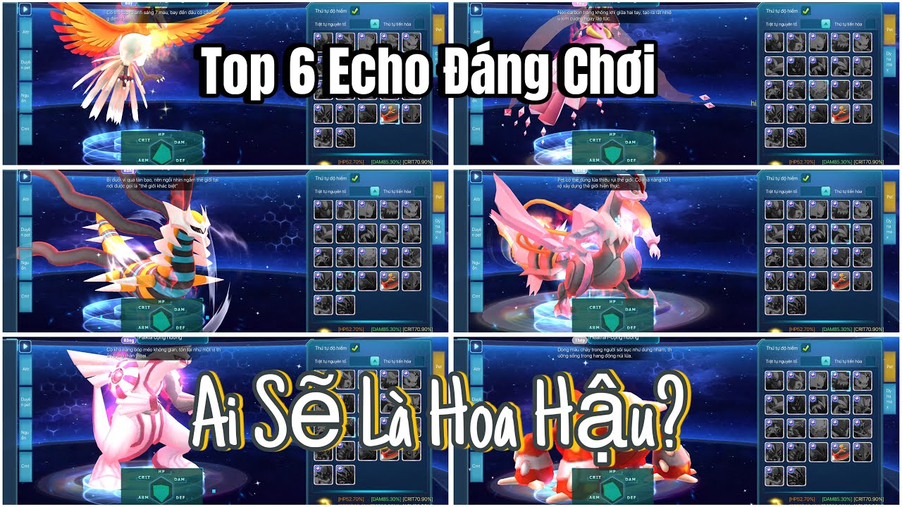 Poke Đại Chiến | Top 6 Team Echo Đáng Chơi (Cày Chay + Nạp Vip). Đâu Mới Là Top 1?