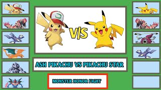 ASH PIKACHU VS PIKACHU STAR POKEMON BATTLE IN MONSTER HONOR FIGHT