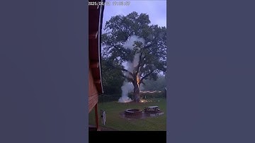 Lightning Strike Hits Tree! ⚡🌲 Caught On Camera#LightningStrike #CaughtOnCamera #TreeStrike