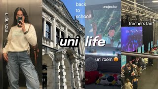 UNI LIFE: back to uni, moving in, freshers fair, cleaning/organising my room, uni haul 🎧