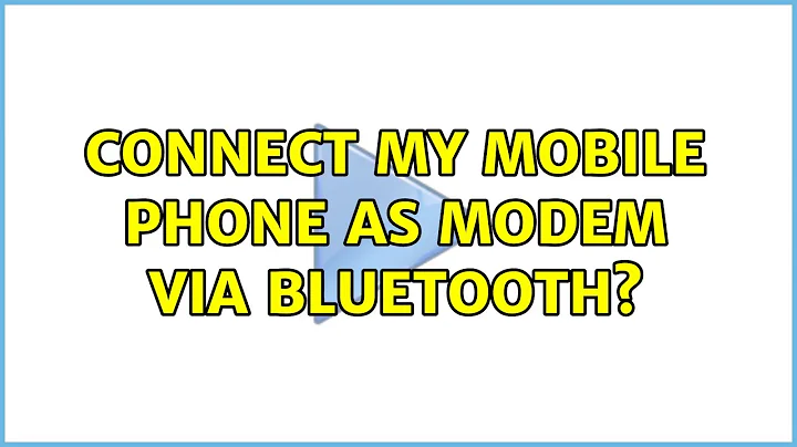 Ubuntu: Connect my mobile phone as modem via bluetooth?