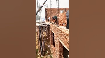 Skilled Bricklayers Building Upper Walls with Perfect Speed & Precision | #brick #shorts