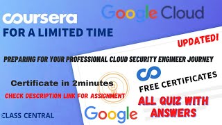 Famous Preparing for Your Professional Cloud Security Engineer Journey,(week-1-7) All Quiz Answers.#course Profile