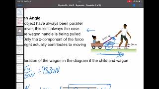 Physics 20 - Dynamics - Lesson 4 - Objects Pulled at an Angle