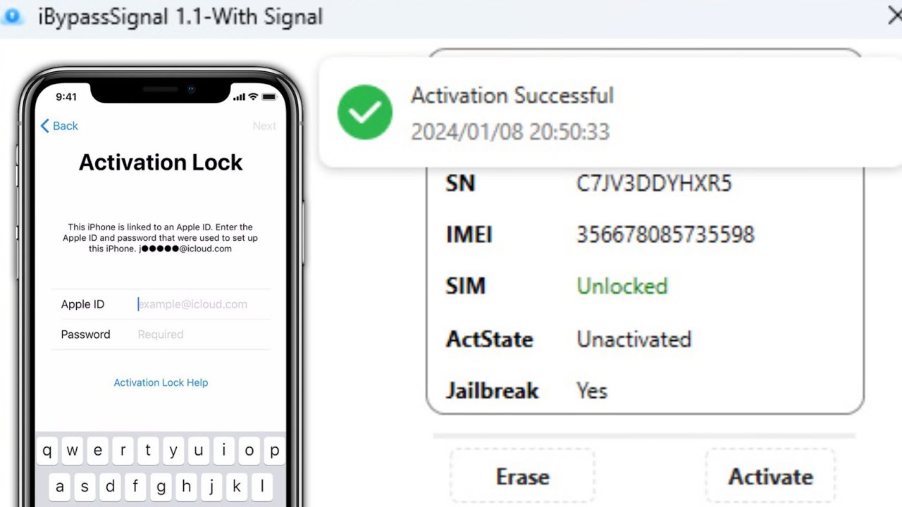 Ibypasssignal Ios 17 Icloud Bypass (With Network)  