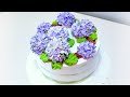 Тортик с шикарными ГОРТЕНЗИЯМИ(крем БЗК). /Cake with gorgeous HYDRANGEAS(protein custard).