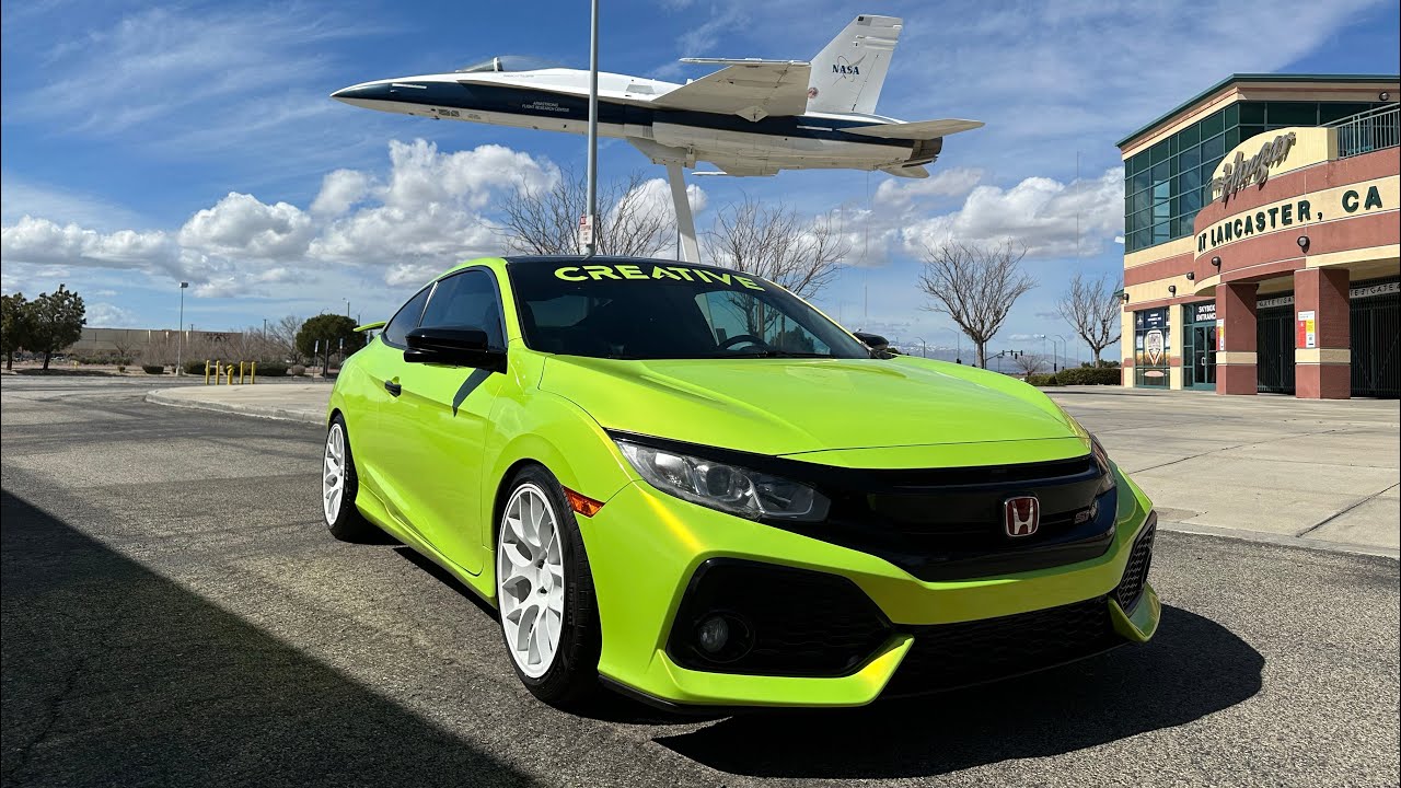 Acid Lime Green Wrap Honda Civic si YouTube