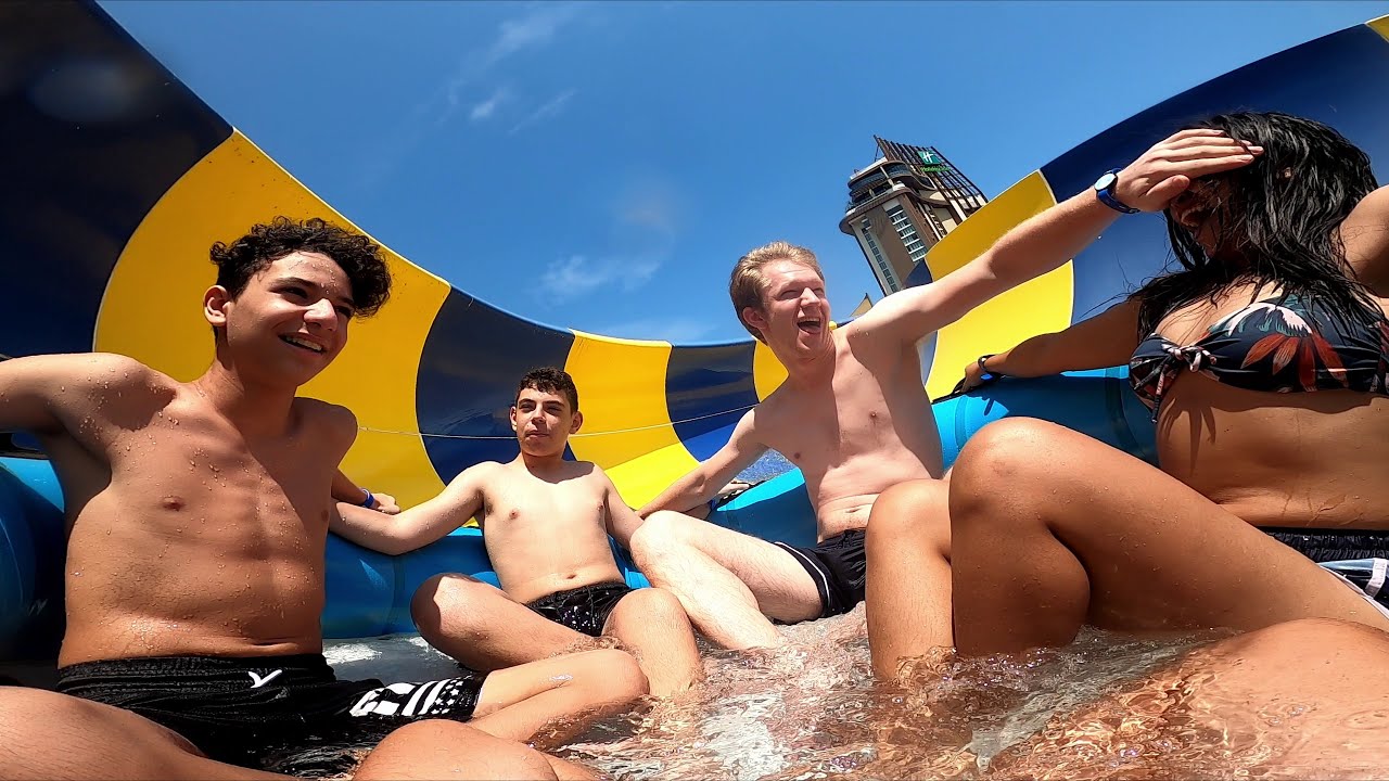 Huge raft water slide at Vana Nava waterpark in Hua Hin, Thailand