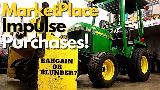 Impulse Buying John Deere Attachments on Marketplace  Fixing a 59' Snowblower and hooking to JD 755