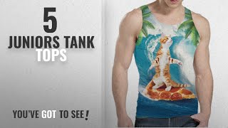 Top 10 Juniors Tank Tops [Winter 2018 ]: Idgreatim Juniors Pizza Cat T Shirt Funny Graphic Tank Top