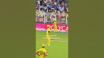 David Warner vibing on pushpa songAt Eden Gardens Aus vs sa semifinal match#iccworldcup23 #semifinal