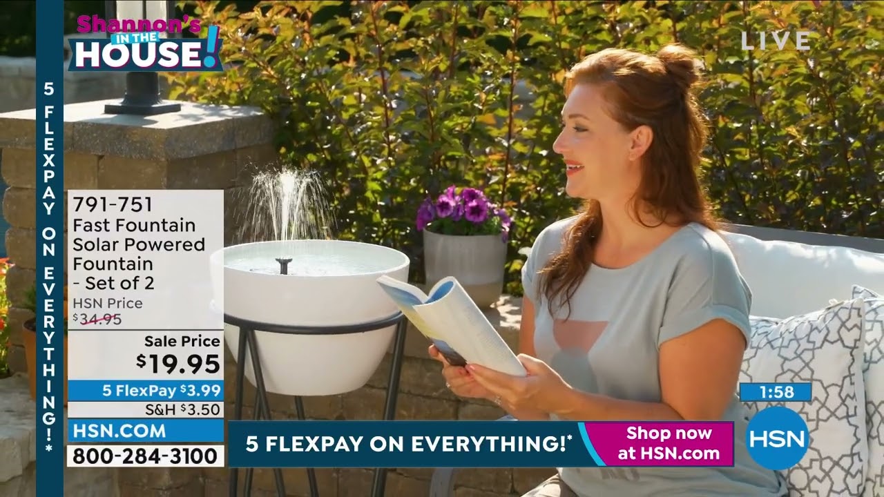 Fast Fountain Solar Powered Fountain  Set of 2