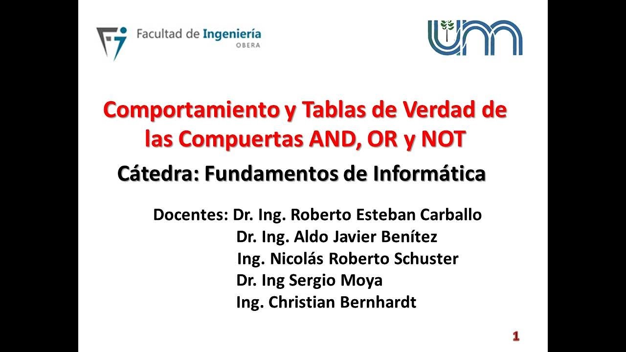 Comportamiento y Tablas de Verdad de las Compuertas AND, OR y NOT - YouTube