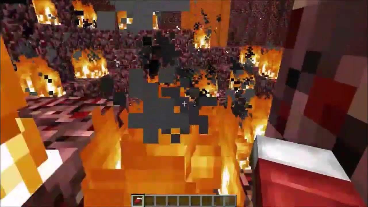 Minecraft Bed explosion in the end and the nether but it slow down to