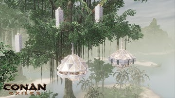 HOW TO BUILD A TREE ORNAMENT (A UNUSUAL BASE) [SPEED BUILD] - CONAN EXILES