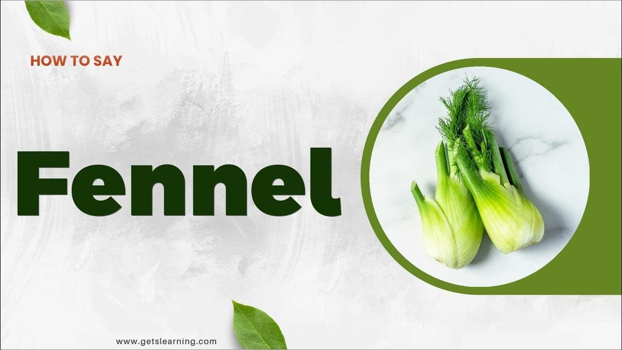 How to Say Fennel in American accent YouTube