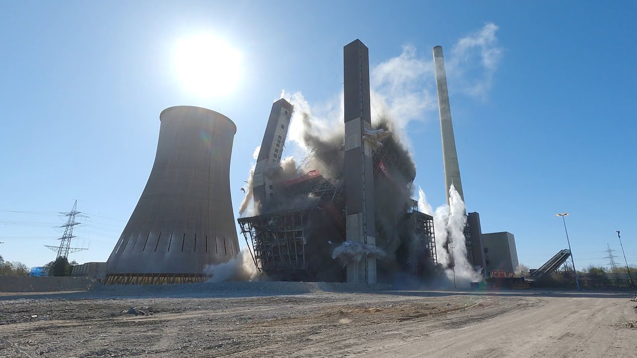 Sprengung Kesselhaus Kraftwerk Ibbenbüren am 06.04.2025