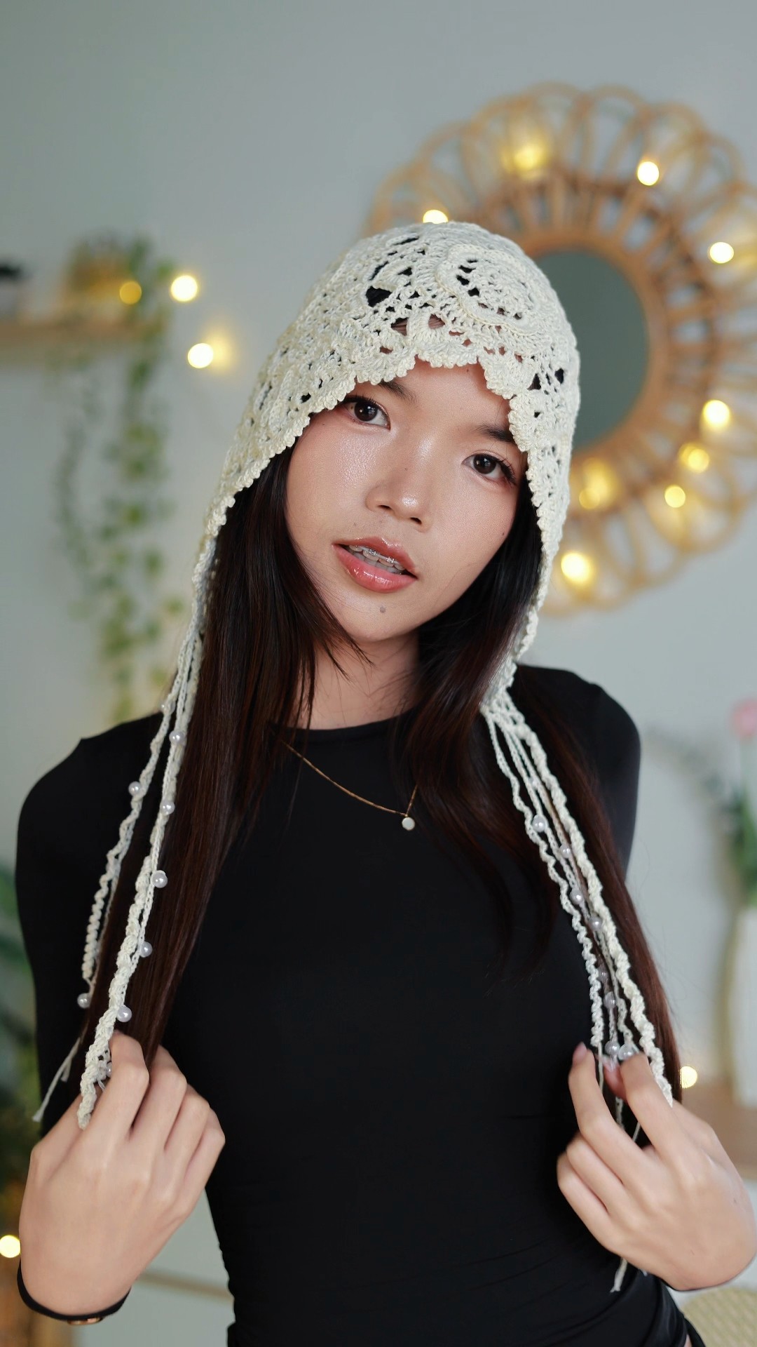 Ready for spring and summer crochet bonnet 🧶🤍✨ #shorts #crochet